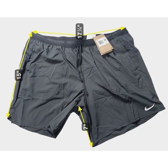 Nike Dri-Fit 7" Stride Running racing Shorts Mens XXL Black DM4761-010 NEW - Picture 2 of 8